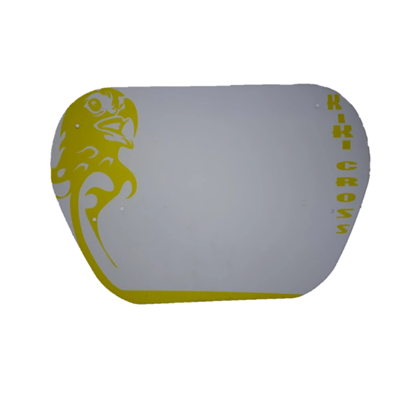 BMX Plaque De Guidon Fond Blanc Décoration Jaune 3 BMX Plaque De Guidon Fond Blanc Décoration Jaune