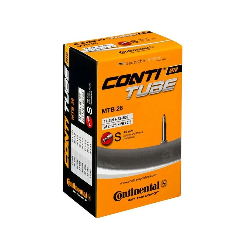 Chambre à Air Continental Conti Tube 26x1.75/2.5, Presta 3 Chambre à Air Continental Conti Tube 26x1.75/2.5, Presta