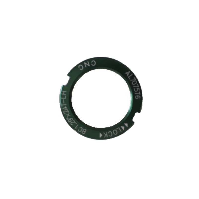 Contre Ecrou Pignon Fixe BC1.29"x24T CNC Alu Vert 3 Contre Ecrou Pignon Fixe BC1.29"x24T CNC Alu Vert